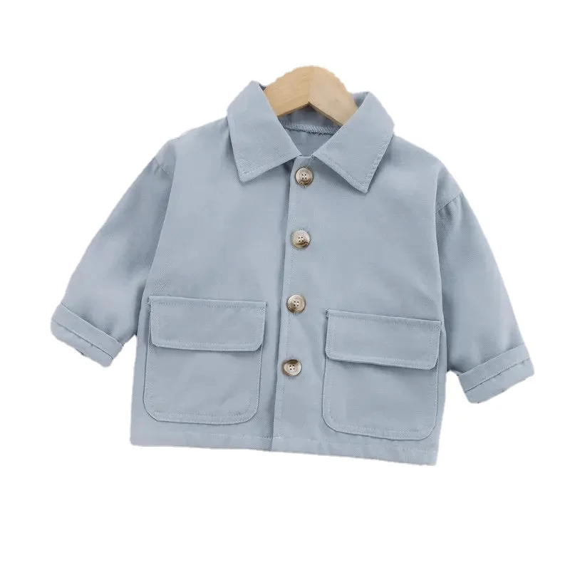 Fashionable Formal Suit Lapel Solid Color Children's Jacket Coat Top