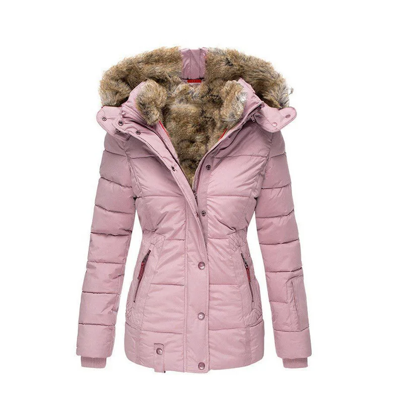 New Women's Coat Winter Warm Windproof Wool Collar...