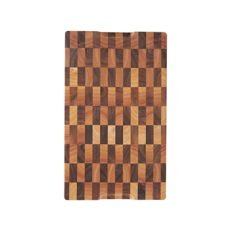 Large Multipurpose Thick Wood Cutting Board With Juice Groove End-Grain Chopping Board For Kitchen