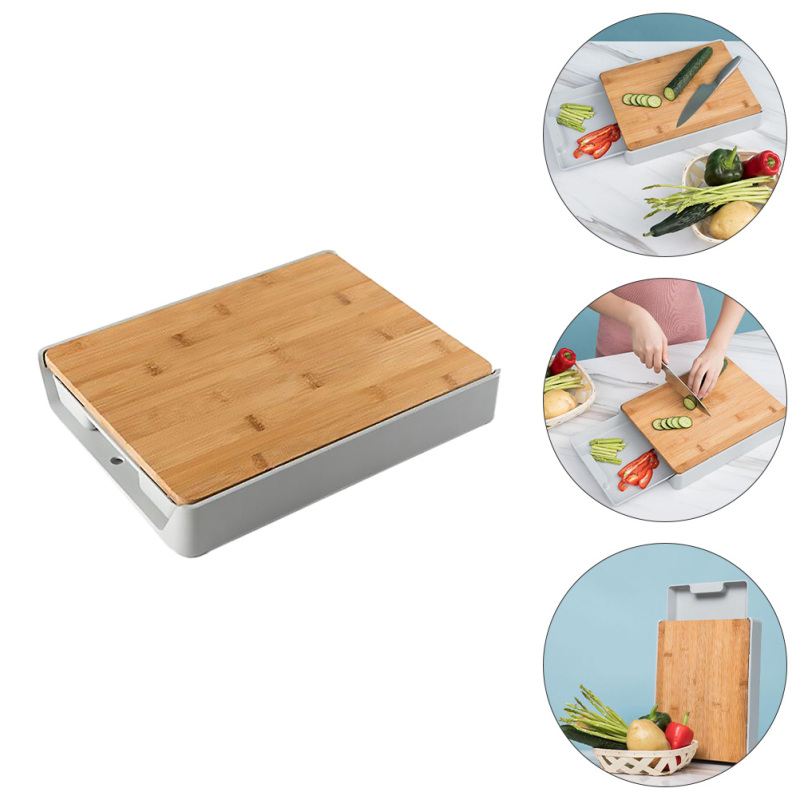 Multifunctional Bamboo Cutting Board Drawer Type Chopping Board Kitchen Tool