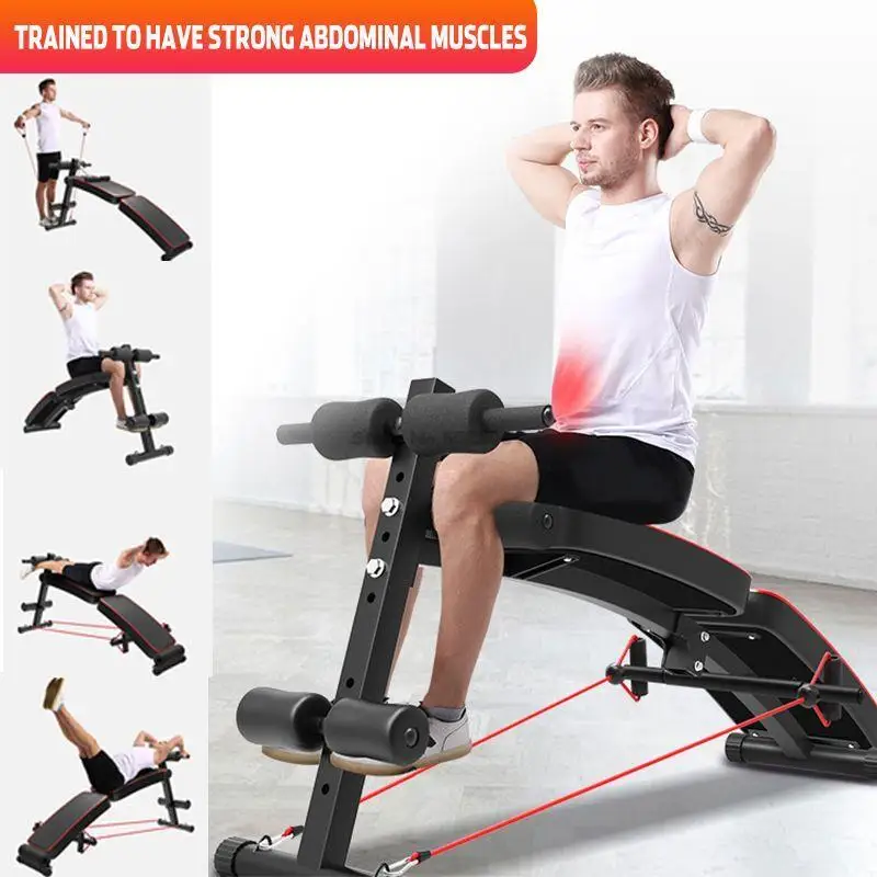 Household Adjustable Foldable Weight Benches Press Chair Bench Gym For Abdominal Support Dumbbells For Workout Fitness