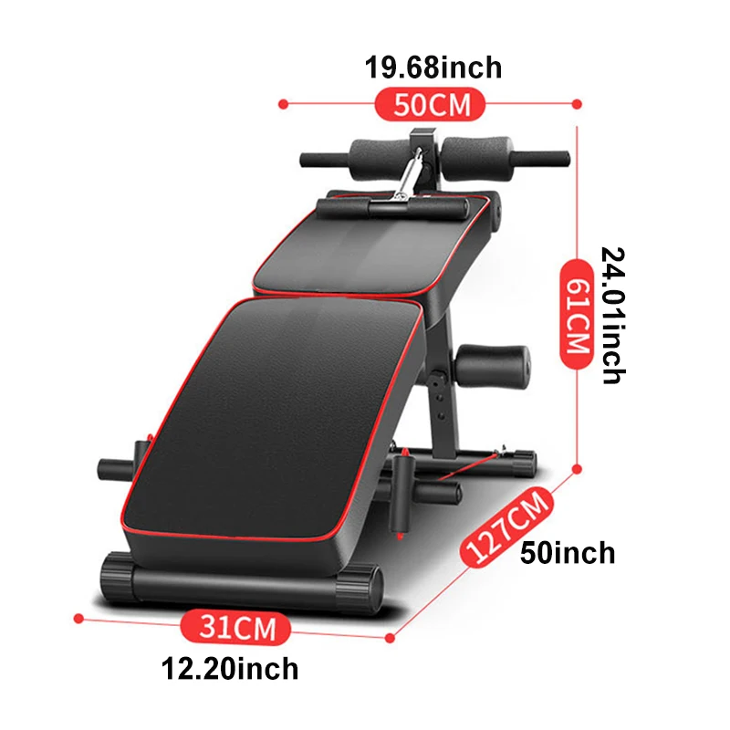 Household Adjustable Foldable Weight Benches Press Chair Bench Gym For Abdominal Support Dumbbells For Workout Fitness