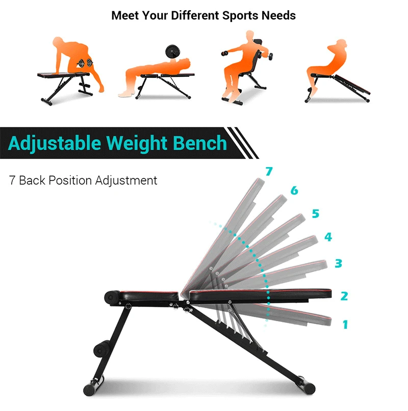 Multifunctional Folding Fitness Chair Sit-up Fitness Equipment Abdominal Muscle Board Dumbbell Bench Home Gym Bench