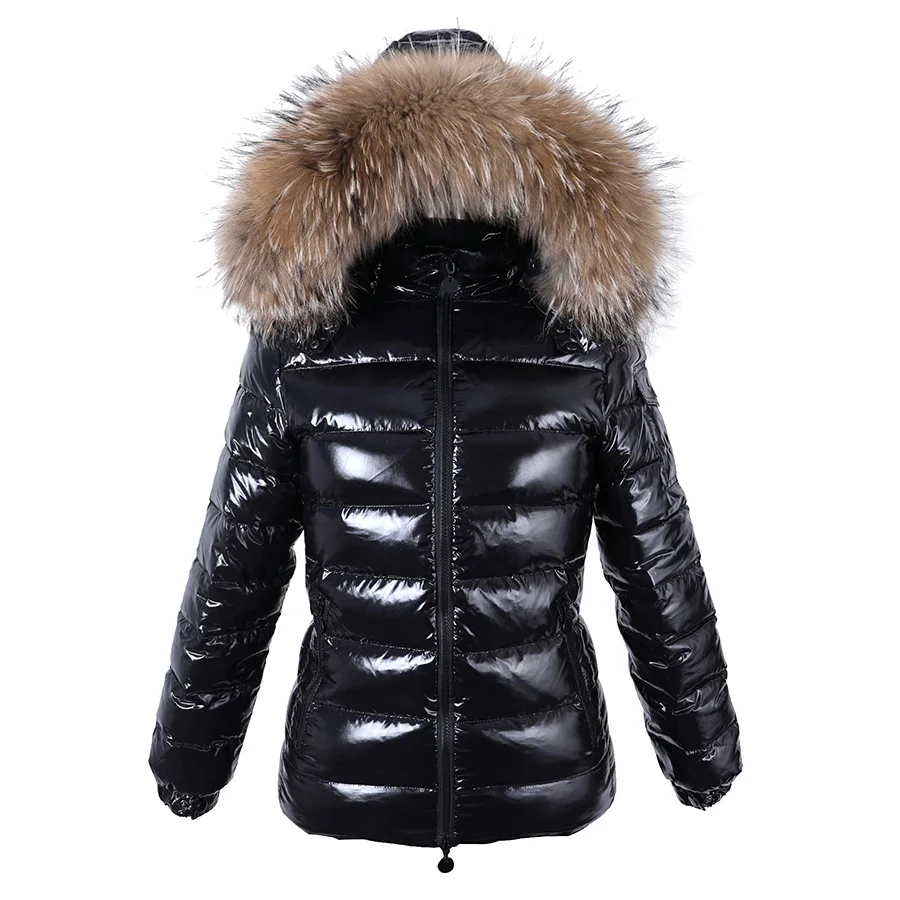 Winter Waterproof Jacket Women Real White Duck Down Lining Coat Natural Raccoon Fur Collar Warm Down Jacket