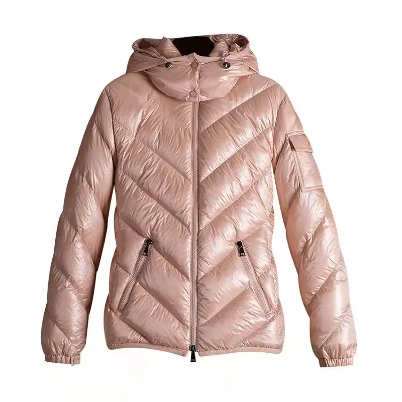 Shaped Slim Down Jacket Women's Short Winter New Hooded Thick White Goose Down Jacket