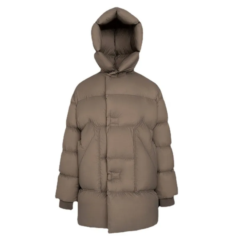 Goose Down Jacket Popular Hat Belt High-end Women's Mid Length Jacket