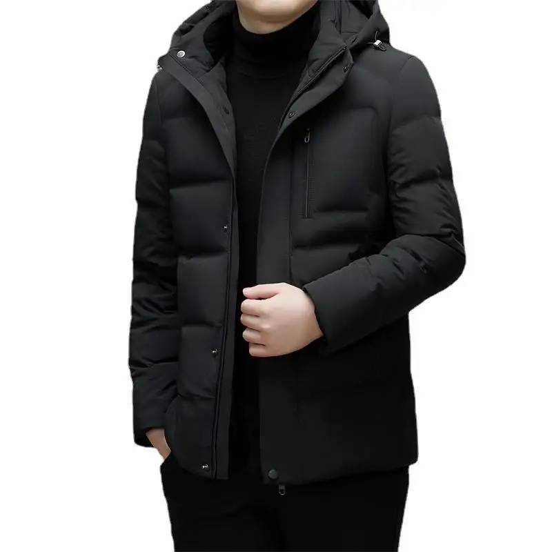 Hooded Trend Men's Mid Length Down Jacket, Autumn and Winter New Outdoor Cold and Warm Jacket