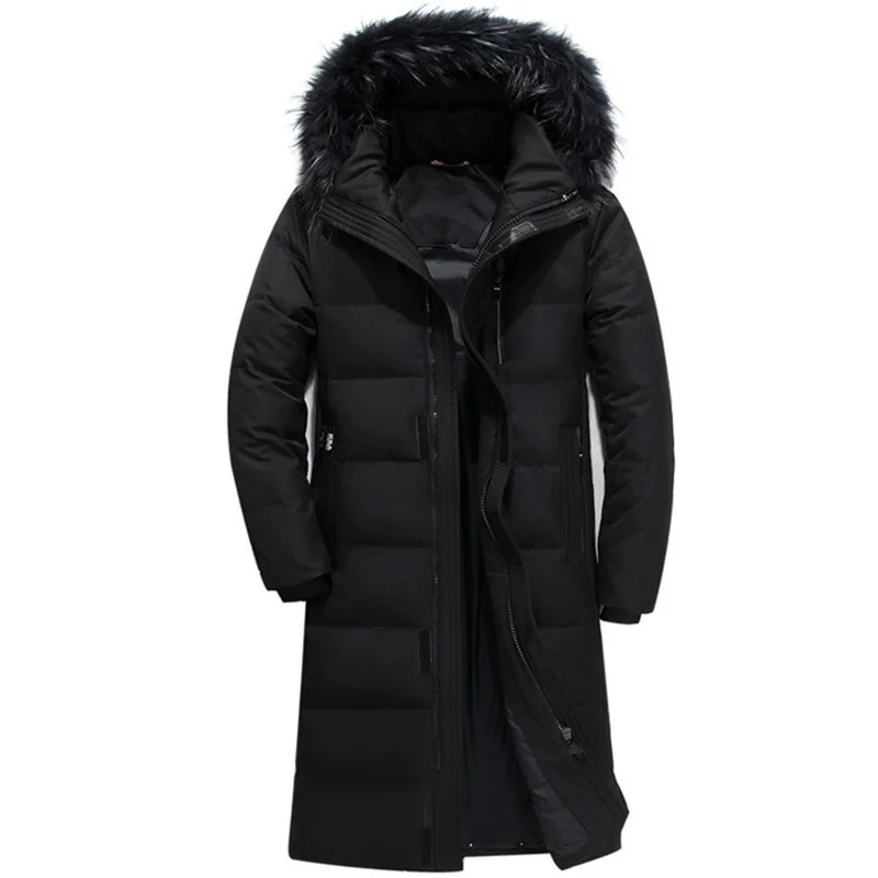 Men's Duck Down Coats Winter Mens Goose Down Jacket For Big Tall Man X-long Parkas Coats with Detachable