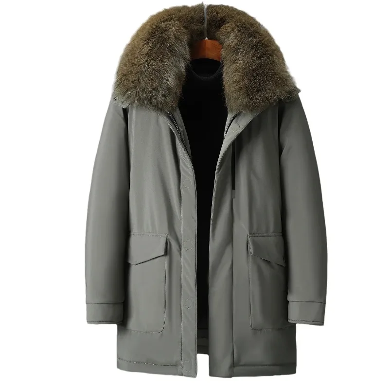 New Arrival Fashion Men's Casual Wide White Duck Down Winter Collar Down Jacket Warm Plus Size M L XL 2XL 3XL 4XL 5XL