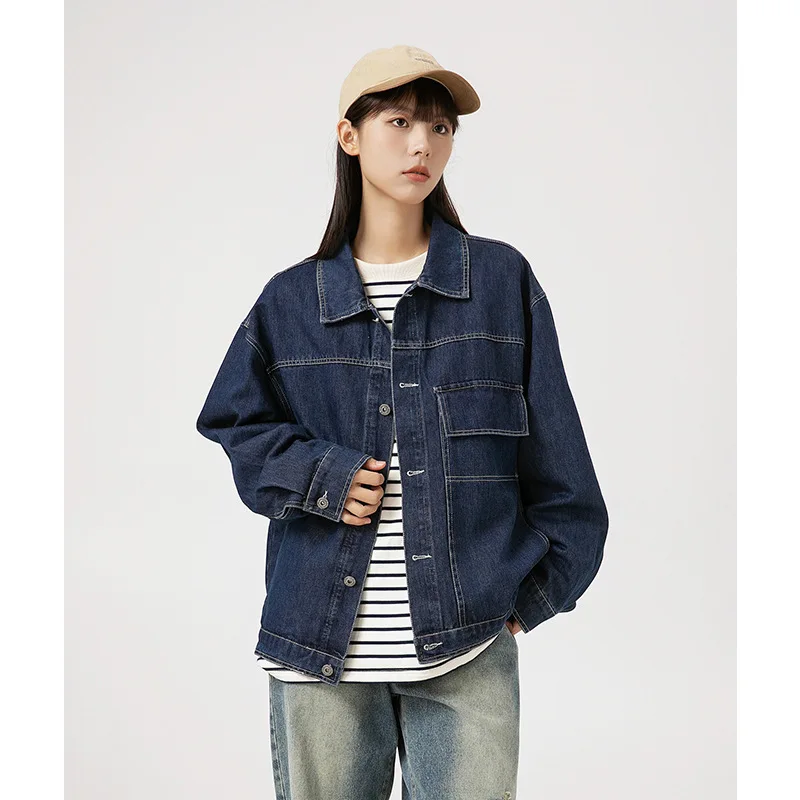 Spring And Autumn Casual Loose Denim Jacket Retro Coat Jacket Workwear Street Tops