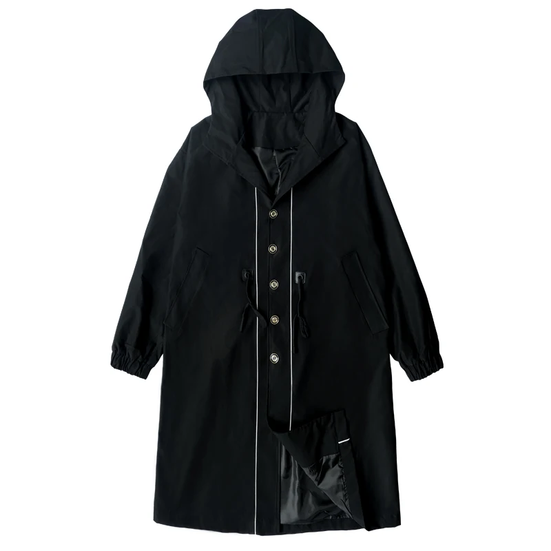 Spring And Autumn Versatile Fashion Men's Long Windbreaker High Quality Button Men's Fashion Coat Jacket Windbreaker