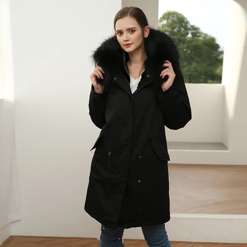 Waterproof Long Parka Winter Jacket Women Fur Coll...