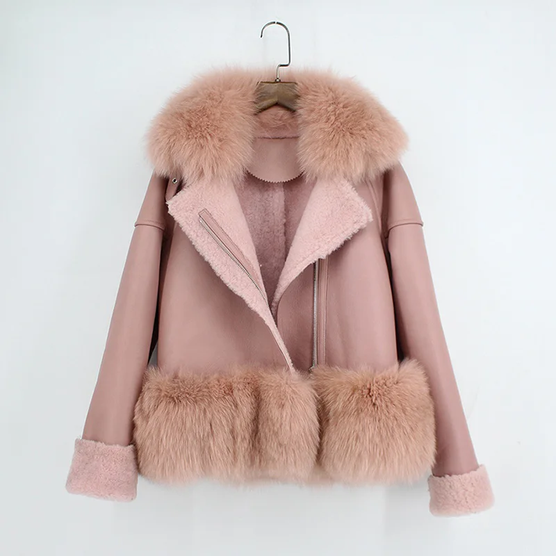 Shearing Real Sheepskin Lady Leather Jackets: Wint...