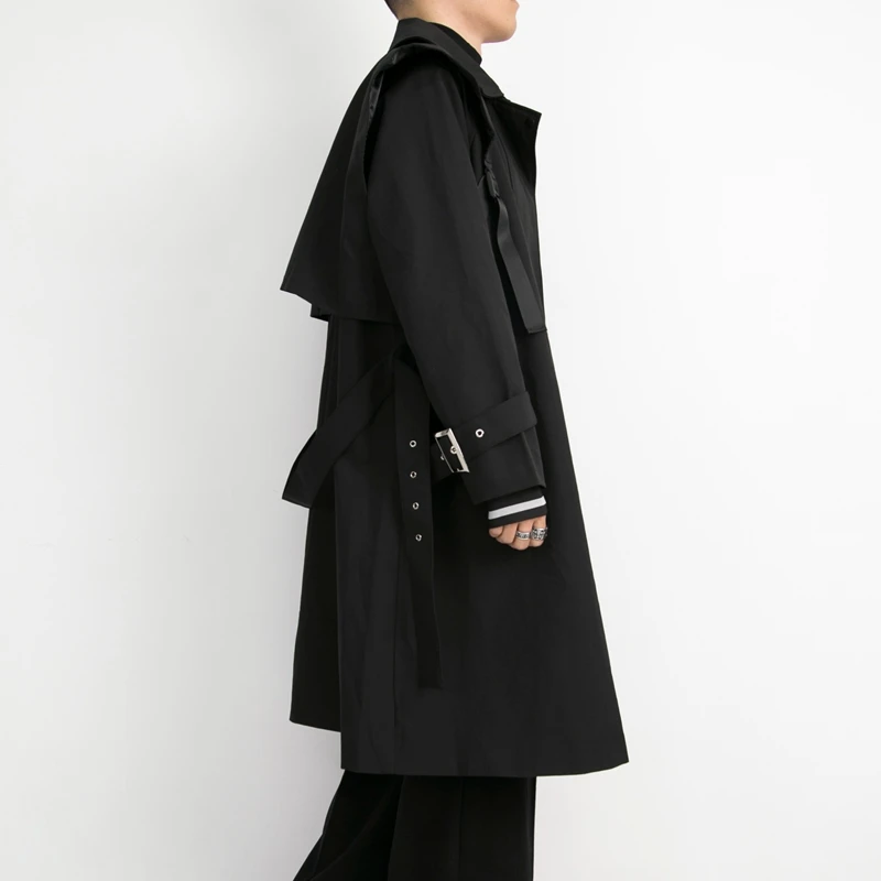 Department Of Fashion Men In Long Windbreaker Personality Heavy Craft Over The Knee Coat