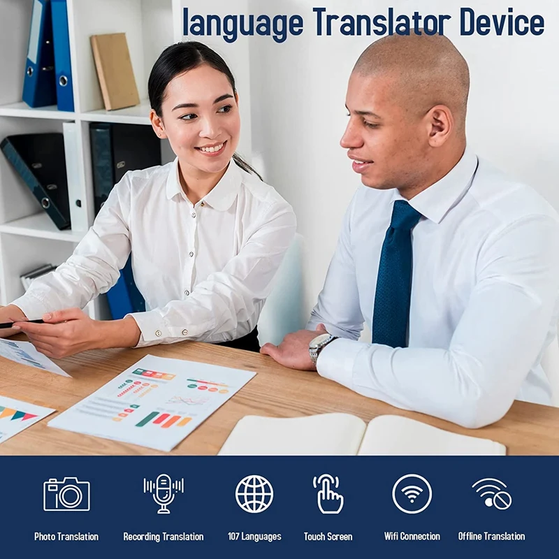 Portable Instant Language Translator Device - Real Time Translator with Voice for 107 Languages