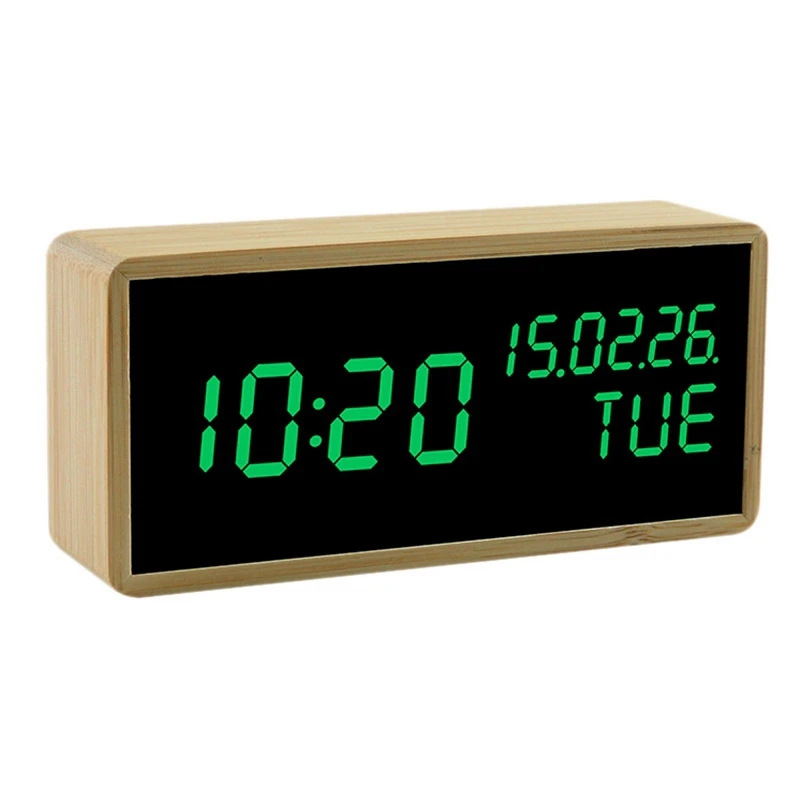 Smart Alarm Clock For Bedroom Battery LED 12/24H With Time Date Sound