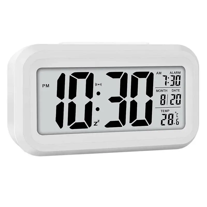 Digital Alarm Clock LED Mirror Table Clock Digital Alarm Snooze Display Time Desktop Electronic Table Clocks Smart Light Control