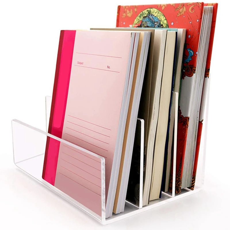 Acrylic File Organizer: Transparent Compartments, ...