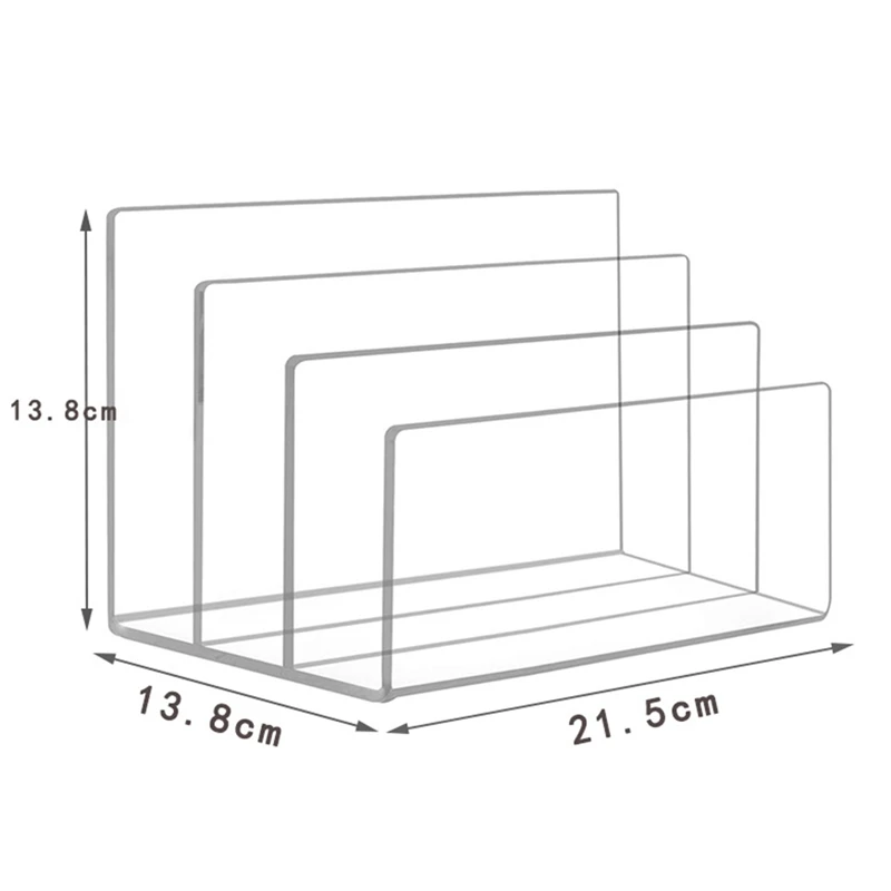 Acrylic File Organizer: Transparent Compartments, Desktop File Sorter, Document Manager