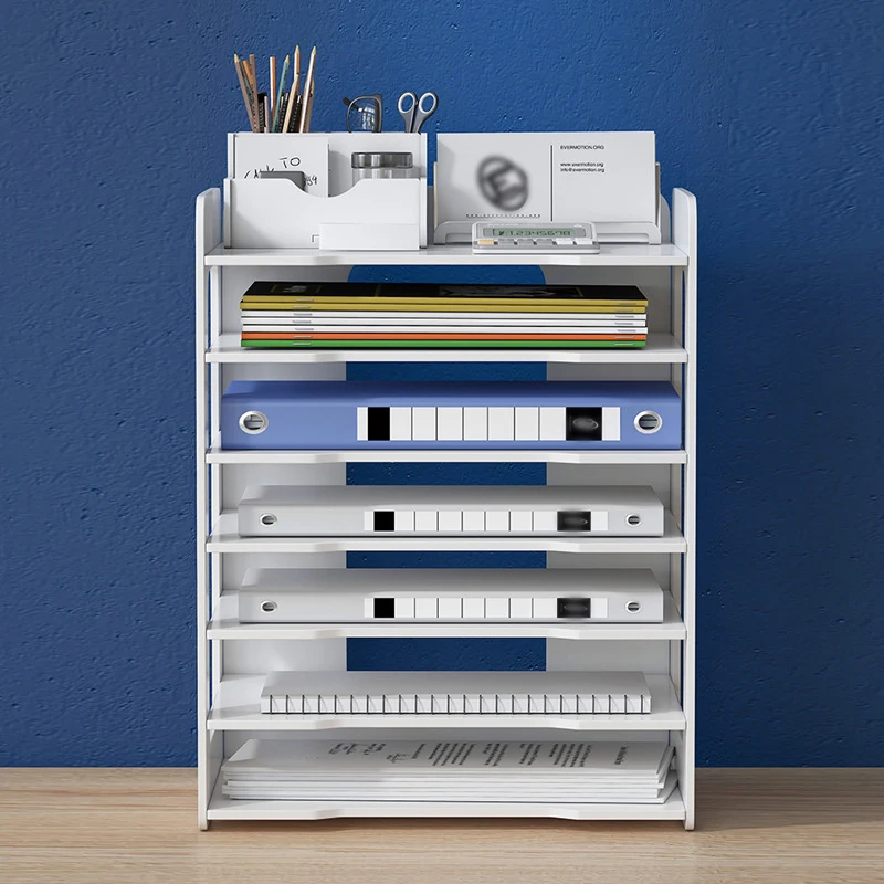 Document Tray Organizer: Desktop File Holder, Storage Box for Books, Magazines, and Office Sundries