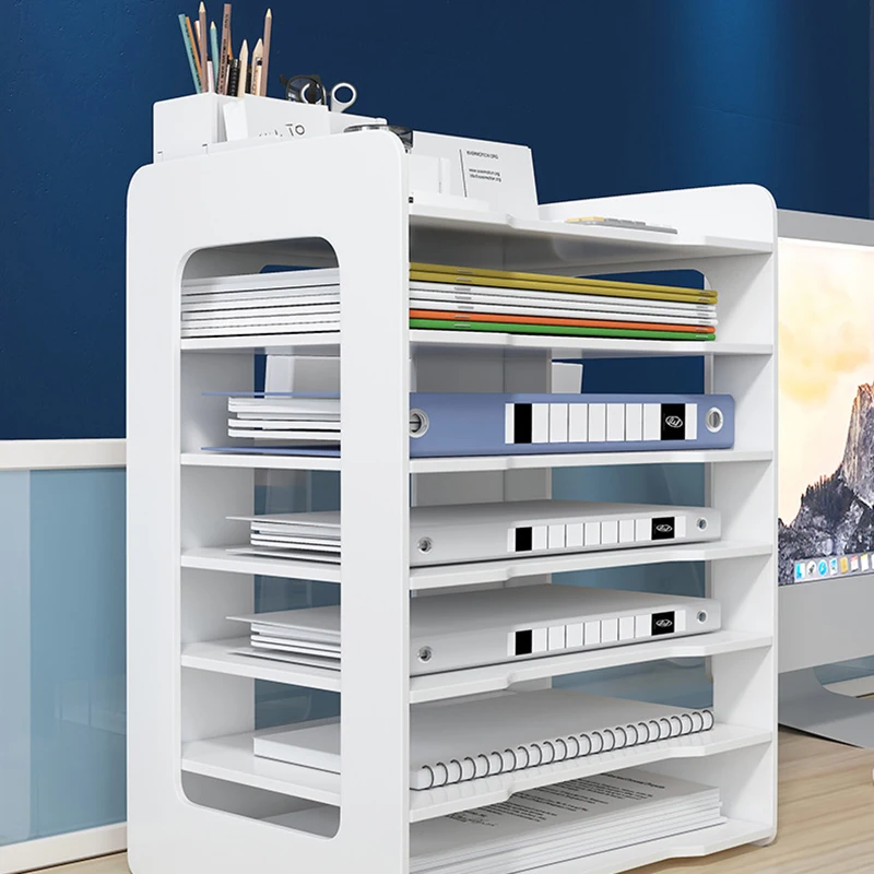 Document Tray Organizer: Desktop File Holder, Storage Box for Books, Magazines, and Office Sundries