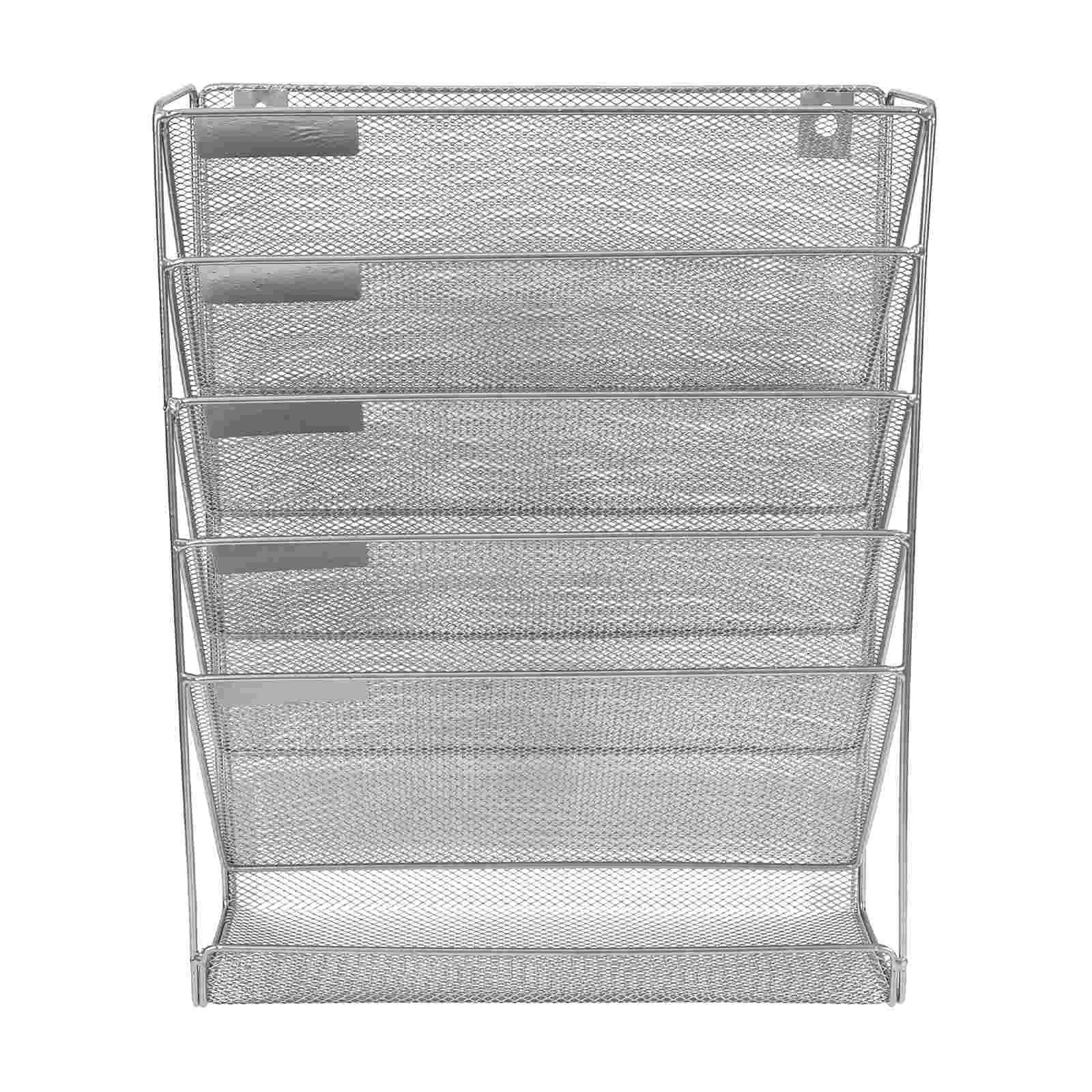 Wall-Mounted File Organizer: Vertical Metal Bin, M...