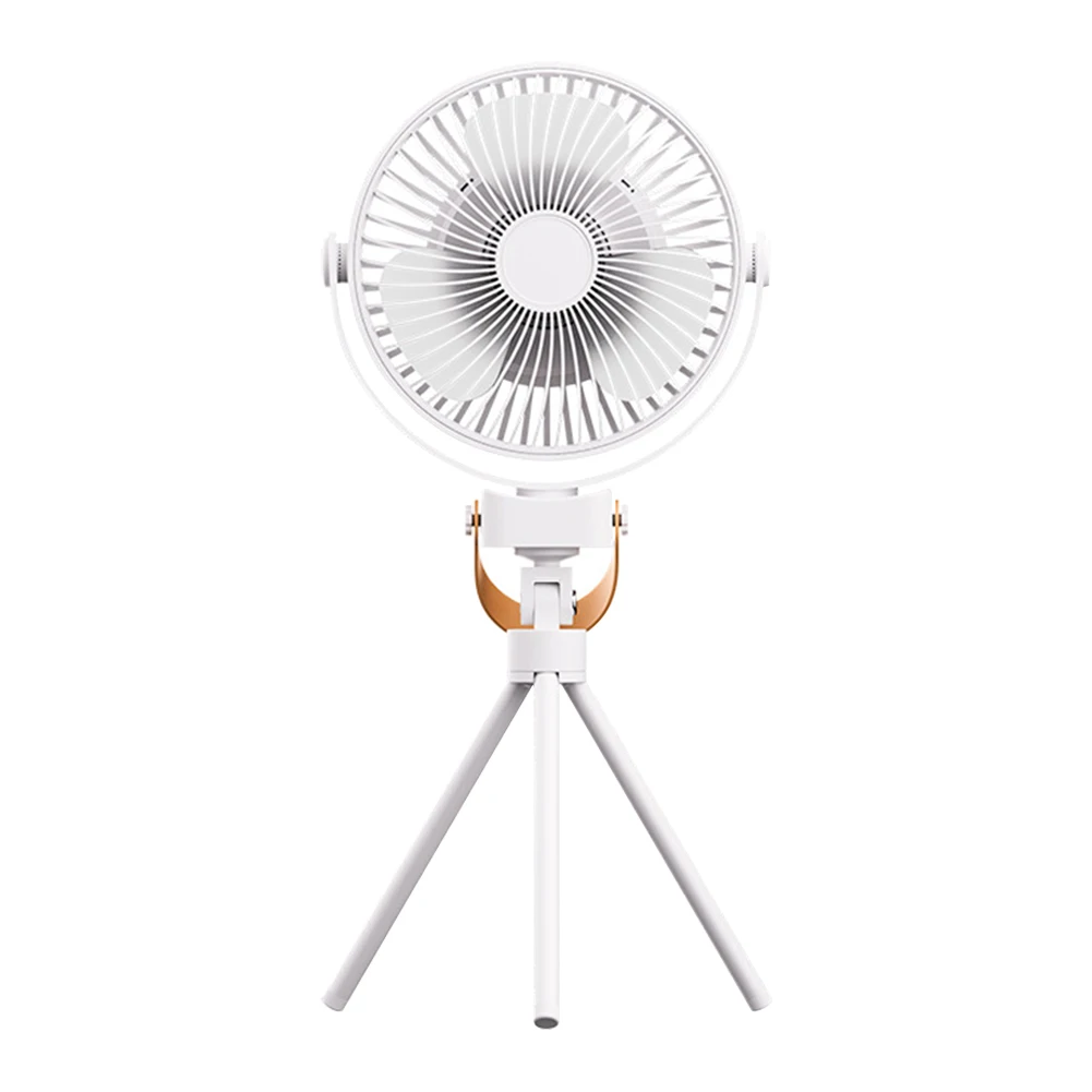 Portable Table Electric Fan USB Rechargeable 4800mAh Air Circulating Fan Tripod Cooler Fan with Night Light Power Bank For Camp