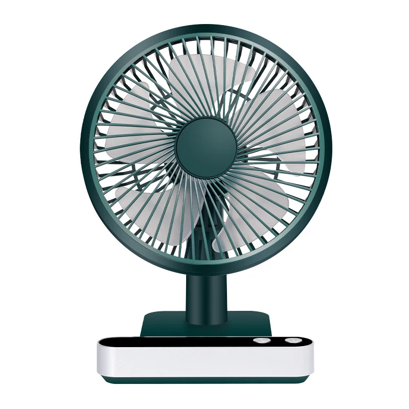 USB Rechargeable Oscillating Desk Fan 4 Speed Settings Mini Table Cooling Fan Adjustable Head Home Office Personal Fan