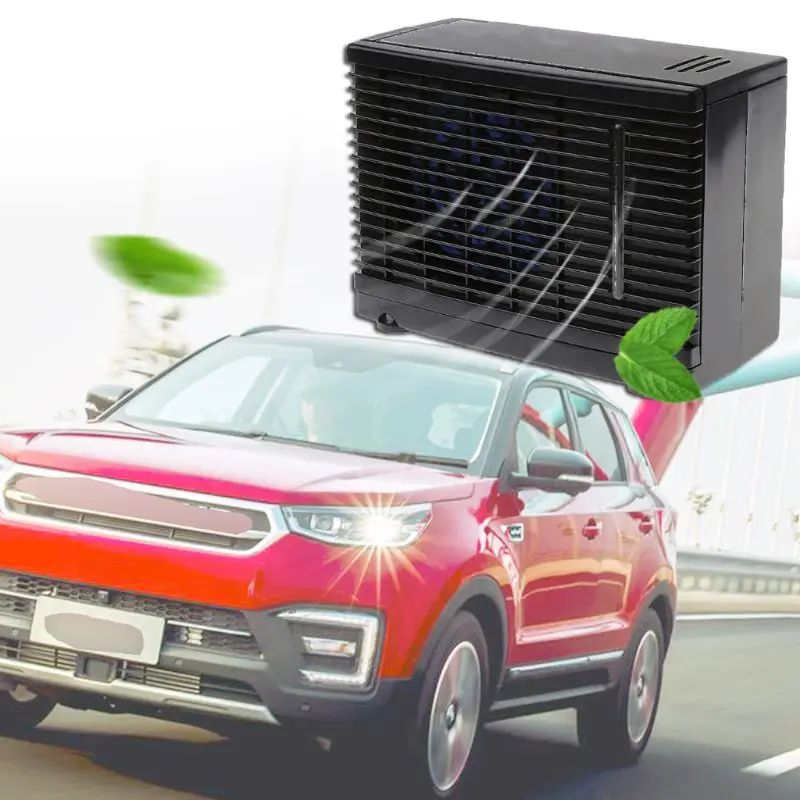 Adjustable Electronic Portable Car Air Conditioner Cooler Air Cooler Cooling Fan Water Ice Evaporation Safety Protection