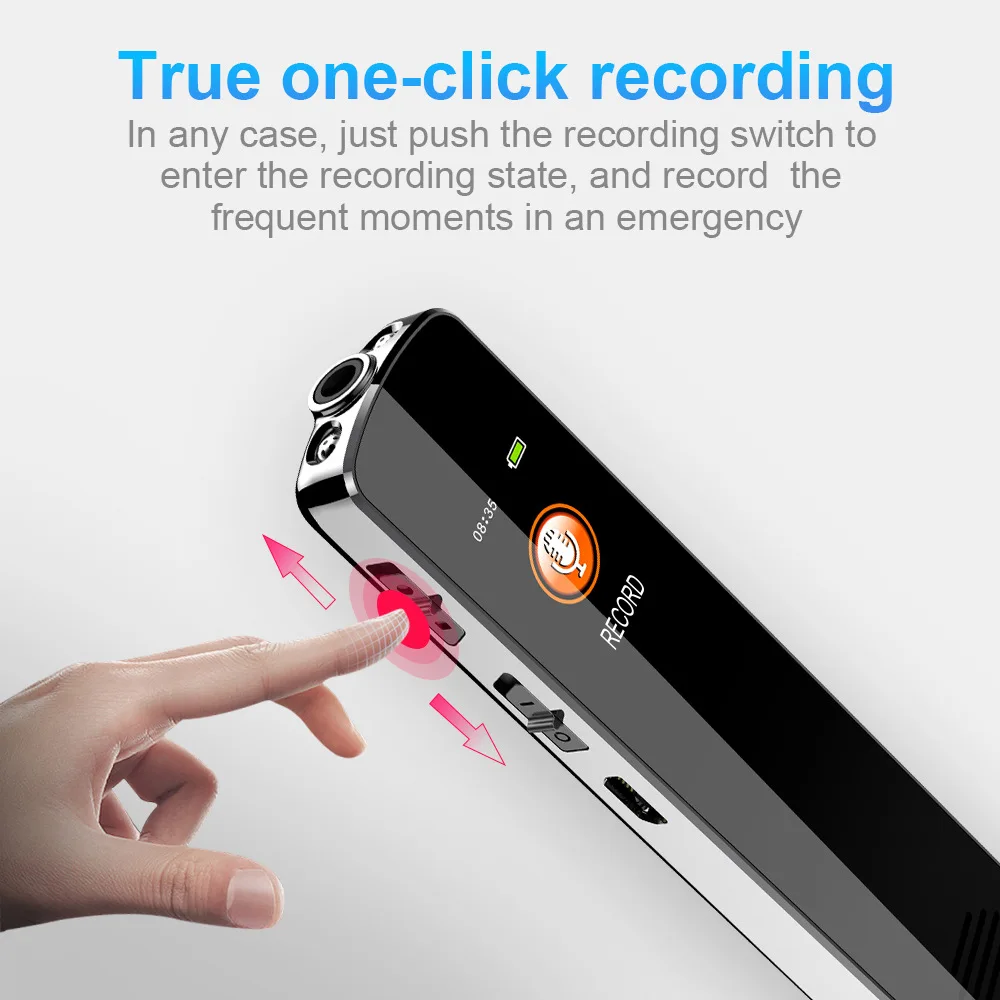 32GB USB Flash Drive Voice Recorder with Noise Reduction and AI Recording Function