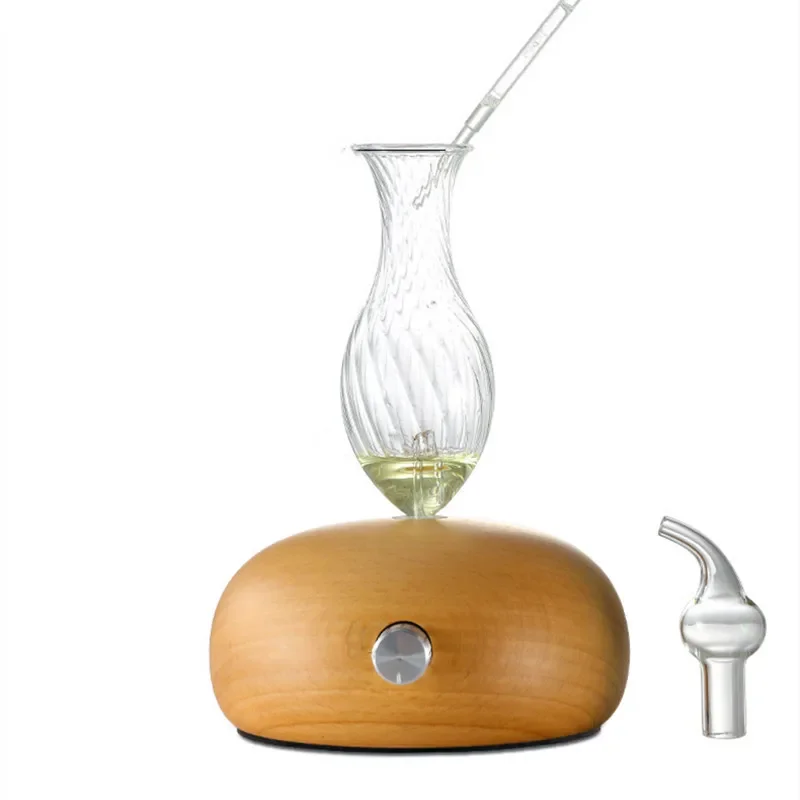 Waterless Essential Oils Diffuser Aromatherapy Fragrance Diffuser Without Water Wooden Glass Aroma Nebulizer Vaporizer For Home