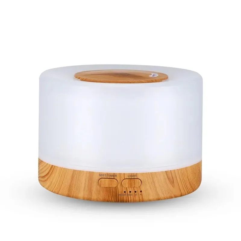 WiFi Smart Home Humidifier Essential Aroma Oil Diffuser Ultrasonic 500ml Wood Grain Air Humidifier Mist Maker LED Light