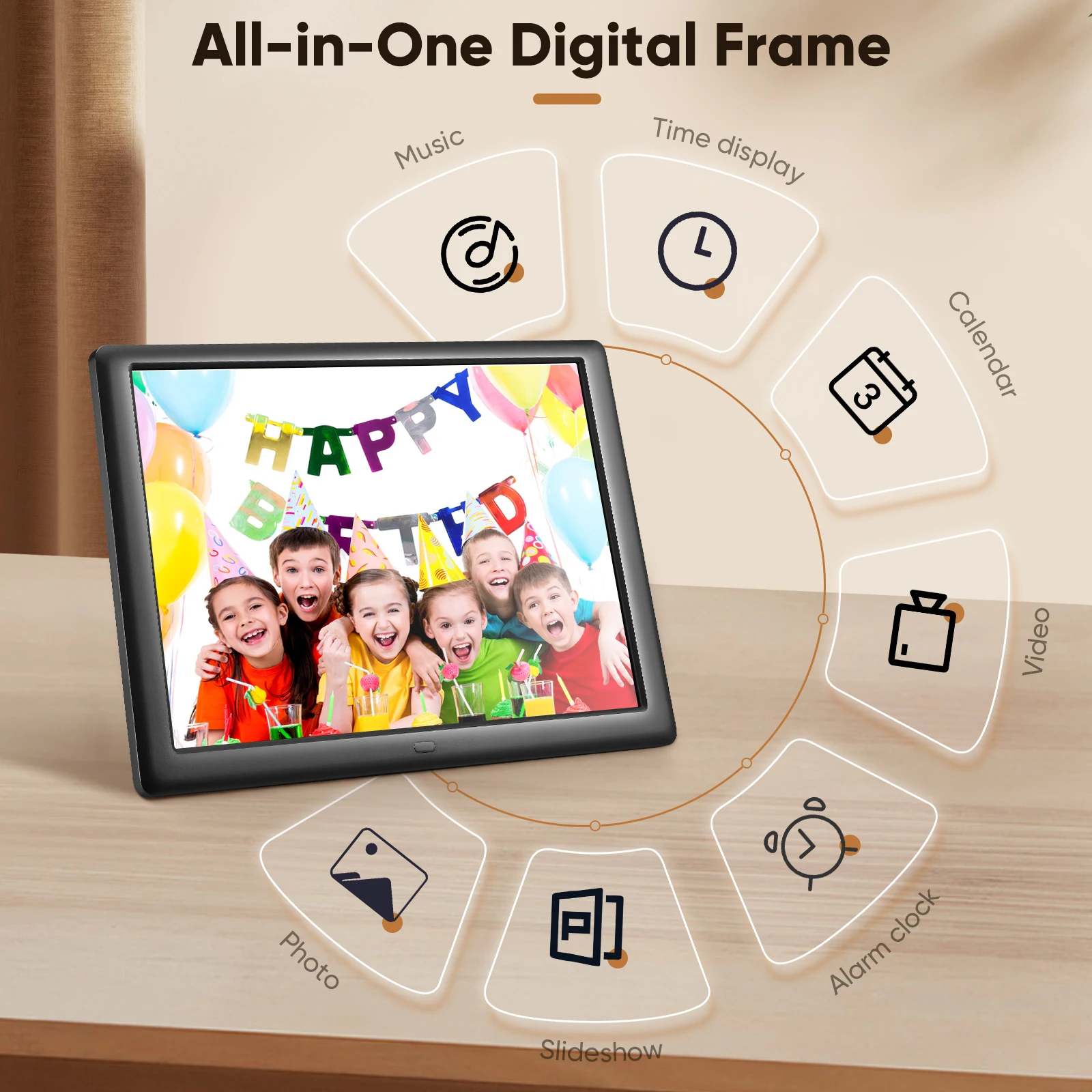 Digital Photo Frame 1280*800 High Resolution Led Screen Electronic Picture Frame Video Player With Remote Control