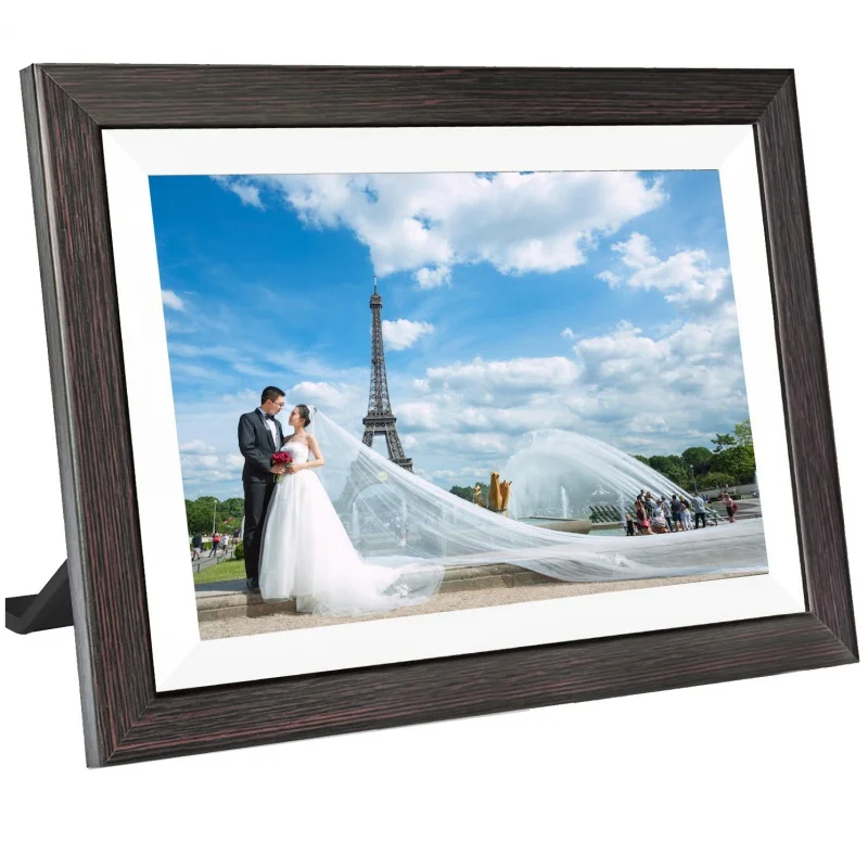 Digital Photo Frame WiFi Cloud Photo Frame Touch Screen Electronic Photo Album With Wooden Frame