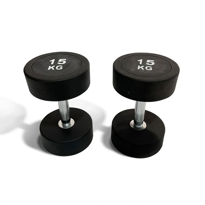 Round-Headed Rubber Dumbbell Gym Weight Lifting Equipment Rubber Dumbbell