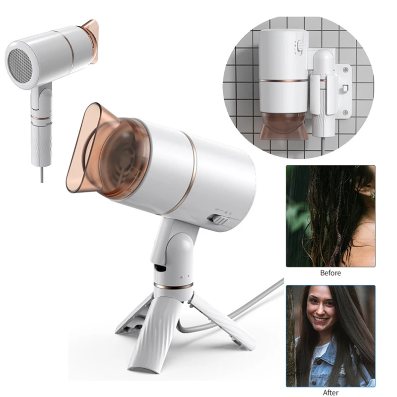 Hair Dryer Negative Ion Hair Care Desktop Strong Wind Hot&Cold Air Brush Quick Dry Hair Foldable Hairdryer