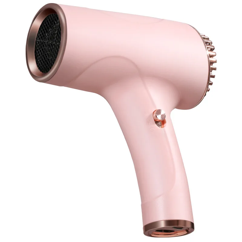 Wireless Hair Dryer, Plug in Hot Air Wireless Cold Air Student Travel Portable USB Charging Quick Drying Hair Dryer