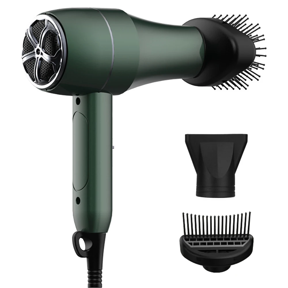 Professional Hair Dryer 1800W Powerful Hot and Cold Strong Wind Blower Constant Temperature Collecting Air Comb Nozzle Gear