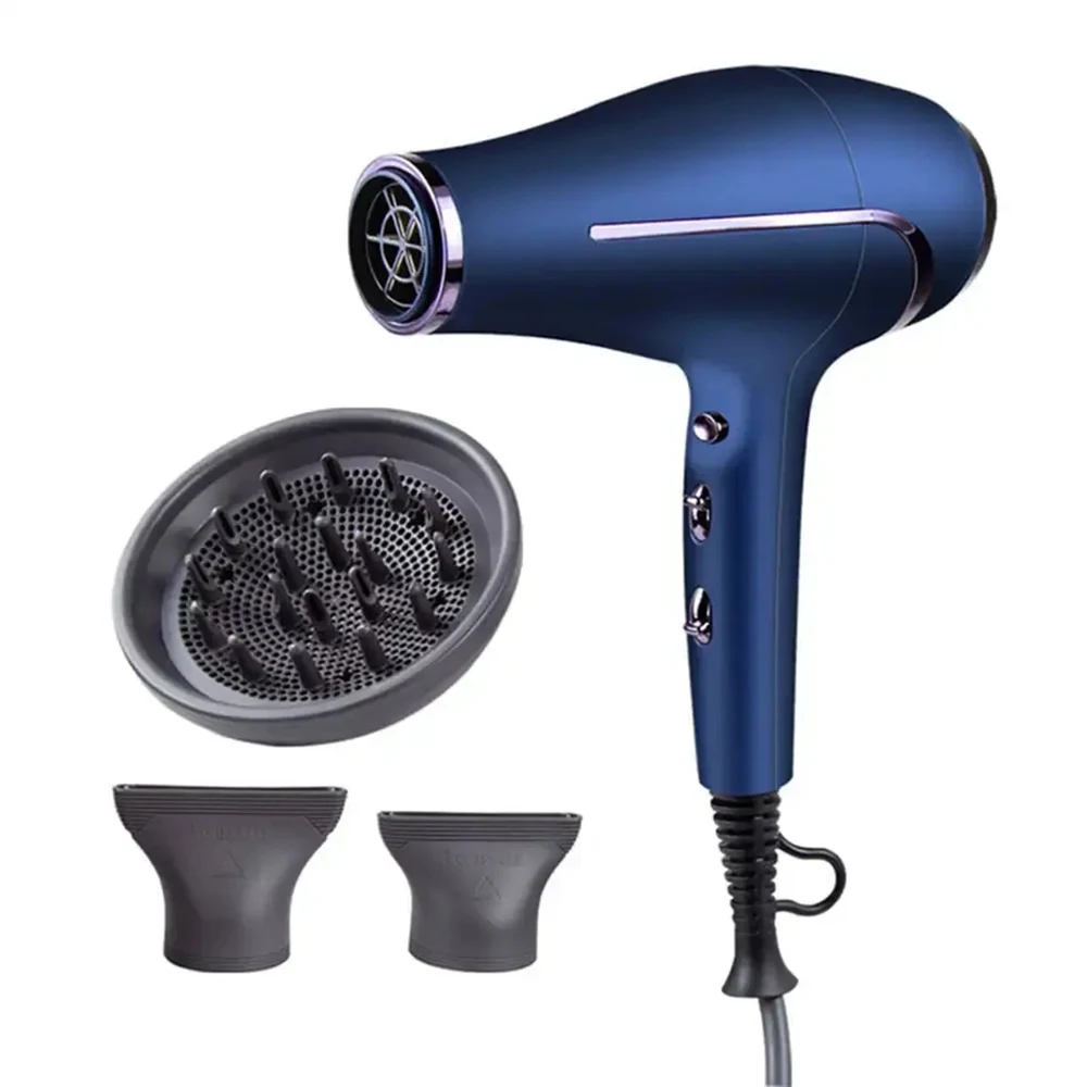 1800w Professional Negative Ions Hair Dryer Blowdryer For Salon High Speed Powerful Wind 6 Gears Low Noise Blower With 3 Nozzles