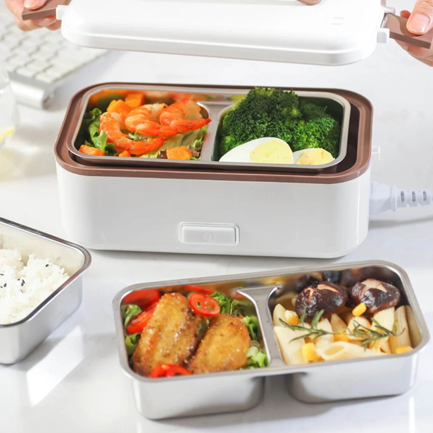 Heated Multi-Layer Portable Food Insulation Rechargeable Lunch Box