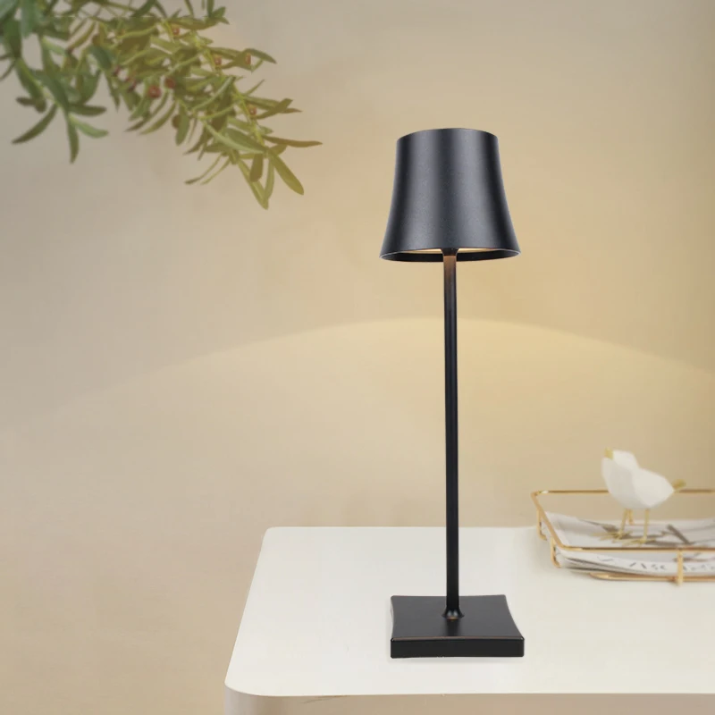 LED Aluminum Alloy Waterproof Rechargeable Desk Lamp Touch Dimming Metal Table Lamps For Living Room Reading Office Light