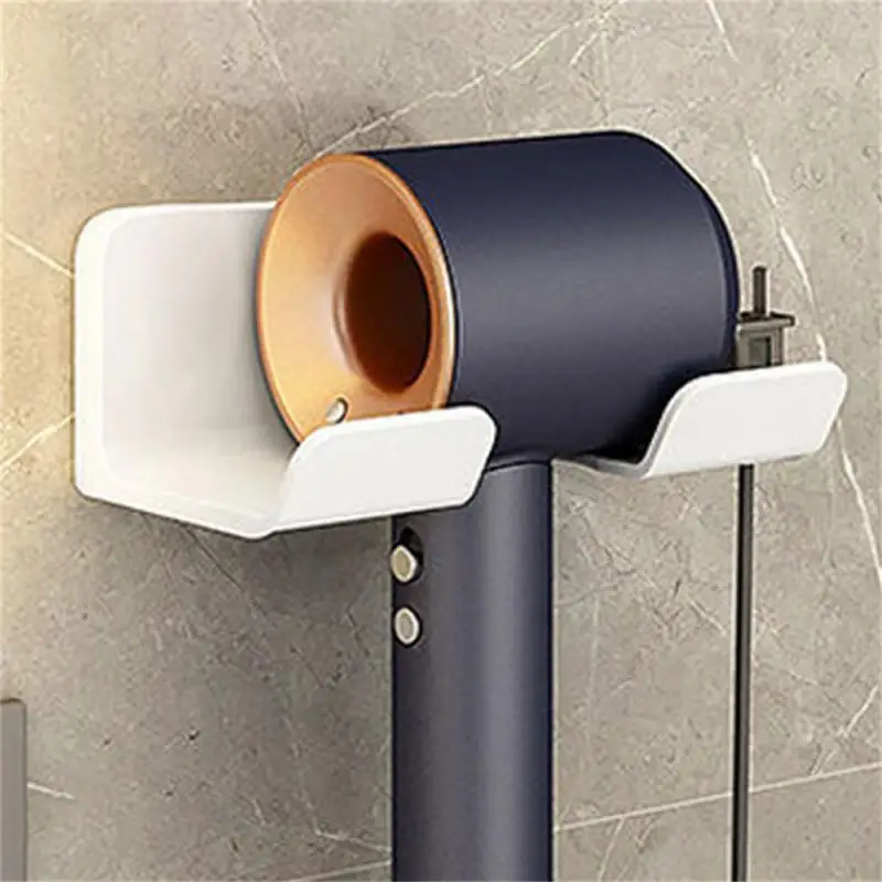 Bathroom Hair Dryer Holder Hair Dryer Home Storage Rack Adhesive Wall Mounted