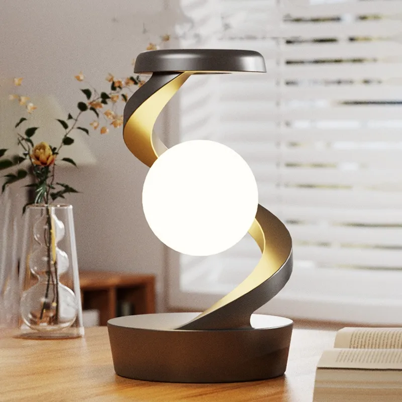 Spinning LED Night Light Desk Lamp Table Lamp Swiveling Color Changing For Home Office Bedroom