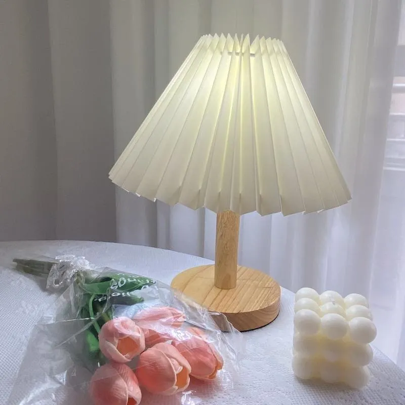 Table Lamps Desk Lamp Foldable Dimmable Lampshade For Beside Home Decor USB Power Light