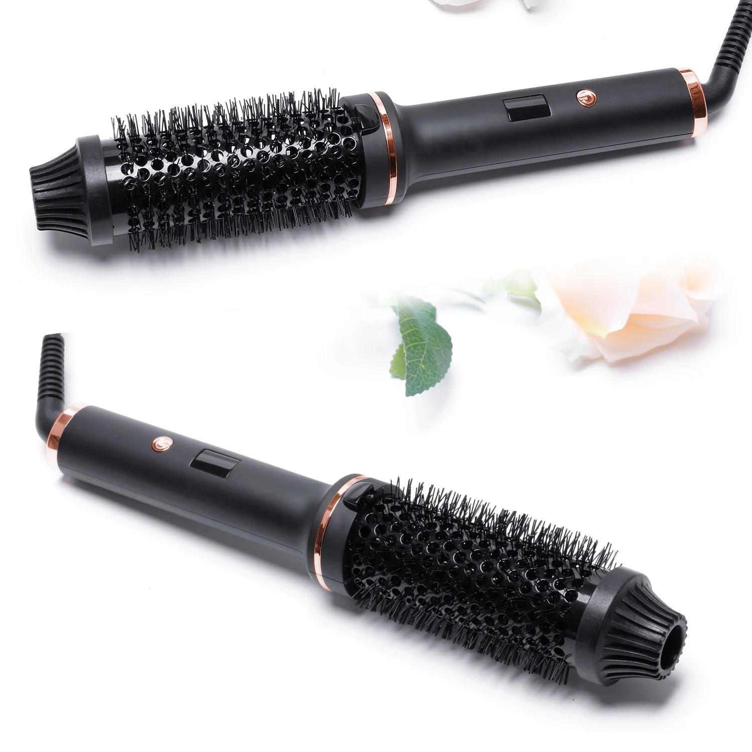 Thermal Brush Heated Curling Brush Ceramic Curling Comb Volumizing Brush Curling Iron Dual Voltage Hair Curler Styler