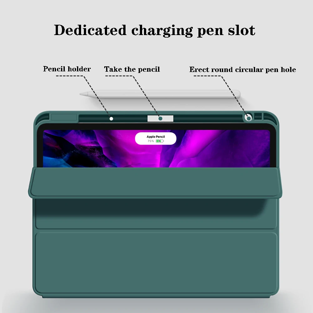 For Ipad 11 Protective Case With Pen Slot Protecti...