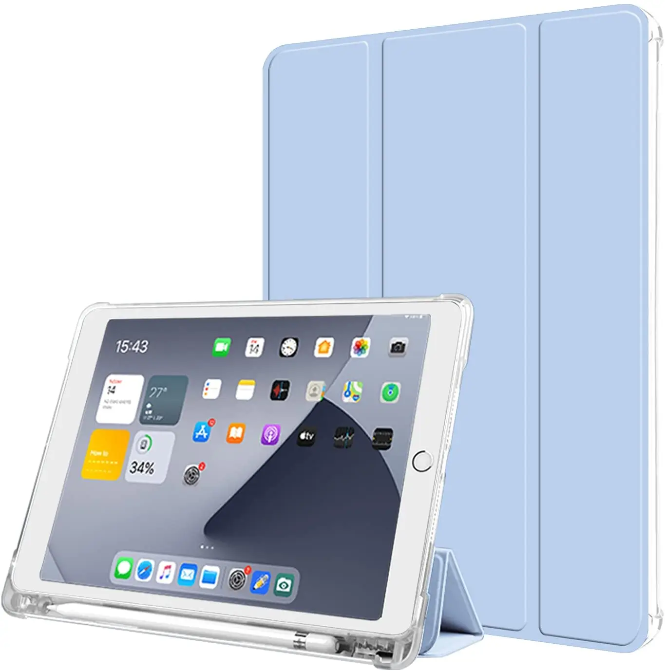 Ipad 10.2 Inch Silicone Protective Case With Pen Slot For Tablets, Drop-Proof, With Ultra-Thin Bracket, Soft Back Cover