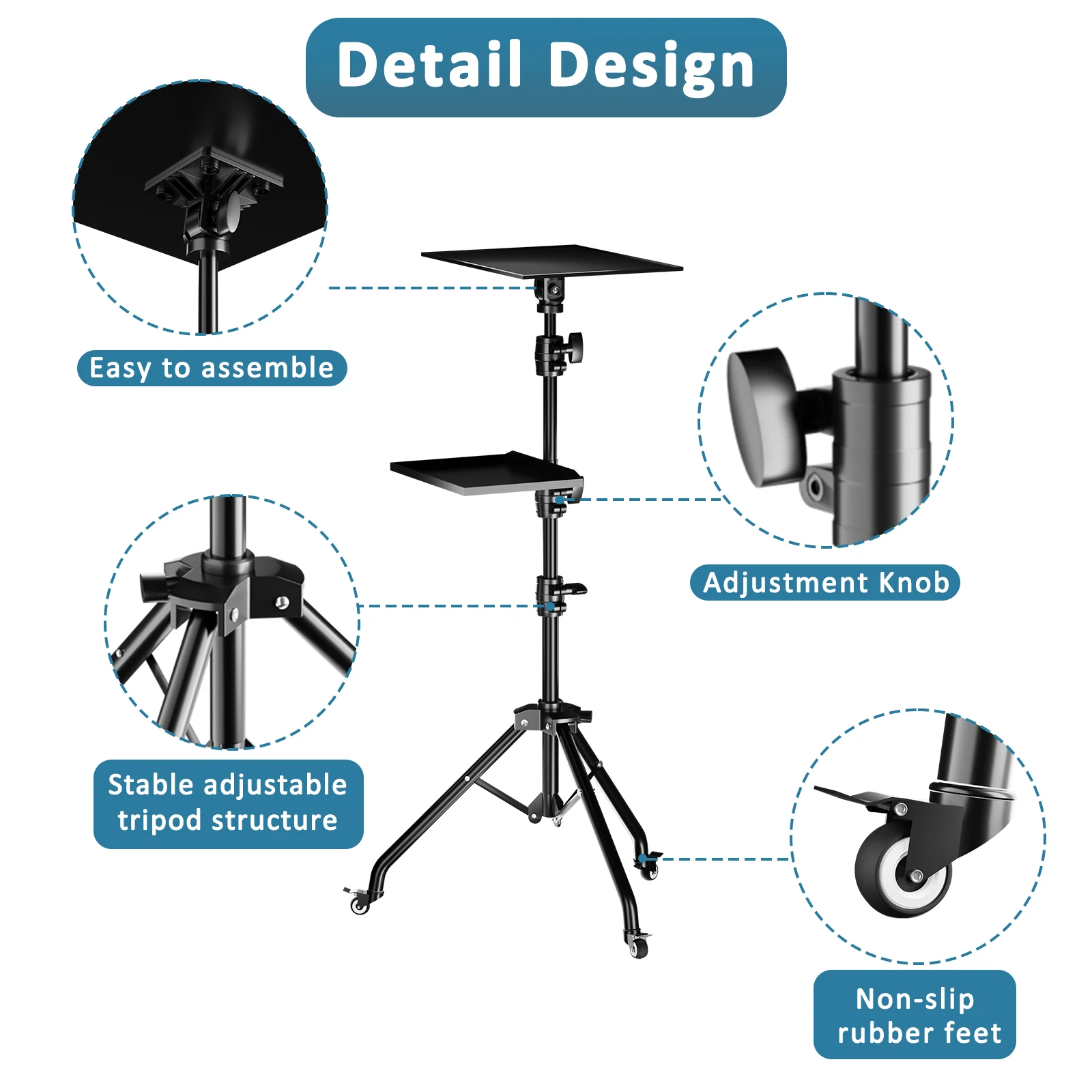 Projector Tripod Stand Laptop Tripod Adjustable Standing Desk Outdoor Computer Desk Stand For Studio