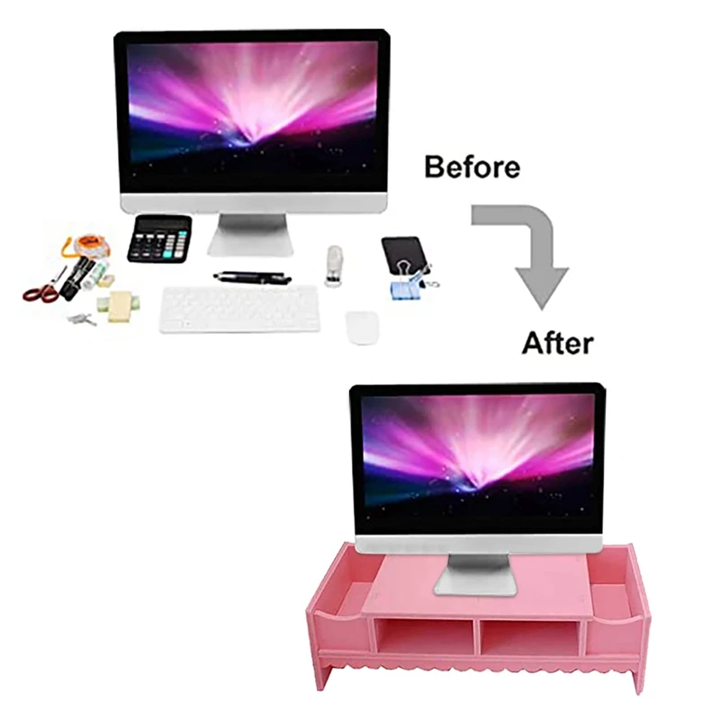 Extended Monitor Shelf Desktop Keyboard Storage Organizer Extended Shelf For Laptop Desktops Printers