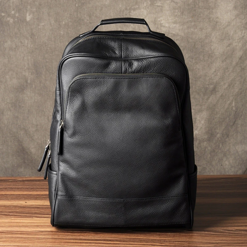 High Quality Fashion Genuine Leather Backpack Men ...